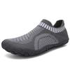 New spring and summer thick-soled wading shoes sewing line casual gray mesh low tube flat heel men's round head rain shoes