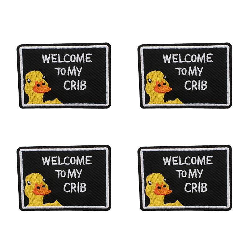 10pcs /Lots Letter Slogan Embroidered Patch Black Iron On Patches For Clothing Thermoadhesive Patches Jackets Hats Backpack Diy