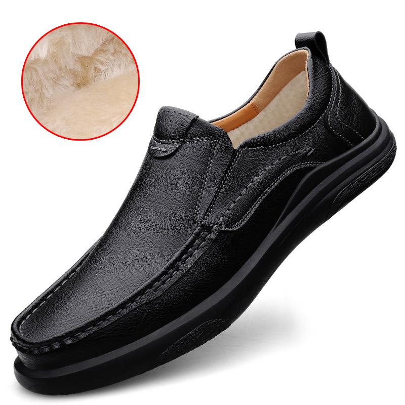 Fashion Genuine Leather Casual Men's Shoes Comfortable Flat Handmade Shoes Fashion Non-slip Walking Shoes Classic Mens Business Shoes