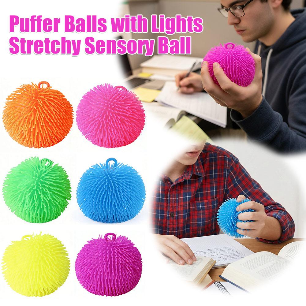 Stretchy Sensory Ball with Lights Stretchable Tentacles Cool Ball 17cm/6.69inch for Boys Girls Ages 3+ Birthday Gifts