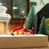 Yousheng Santa Claus Yoga Glass Ornament Desktop Art Figurine Healthy Humorous Holiday Decor Glass Art Ornament
