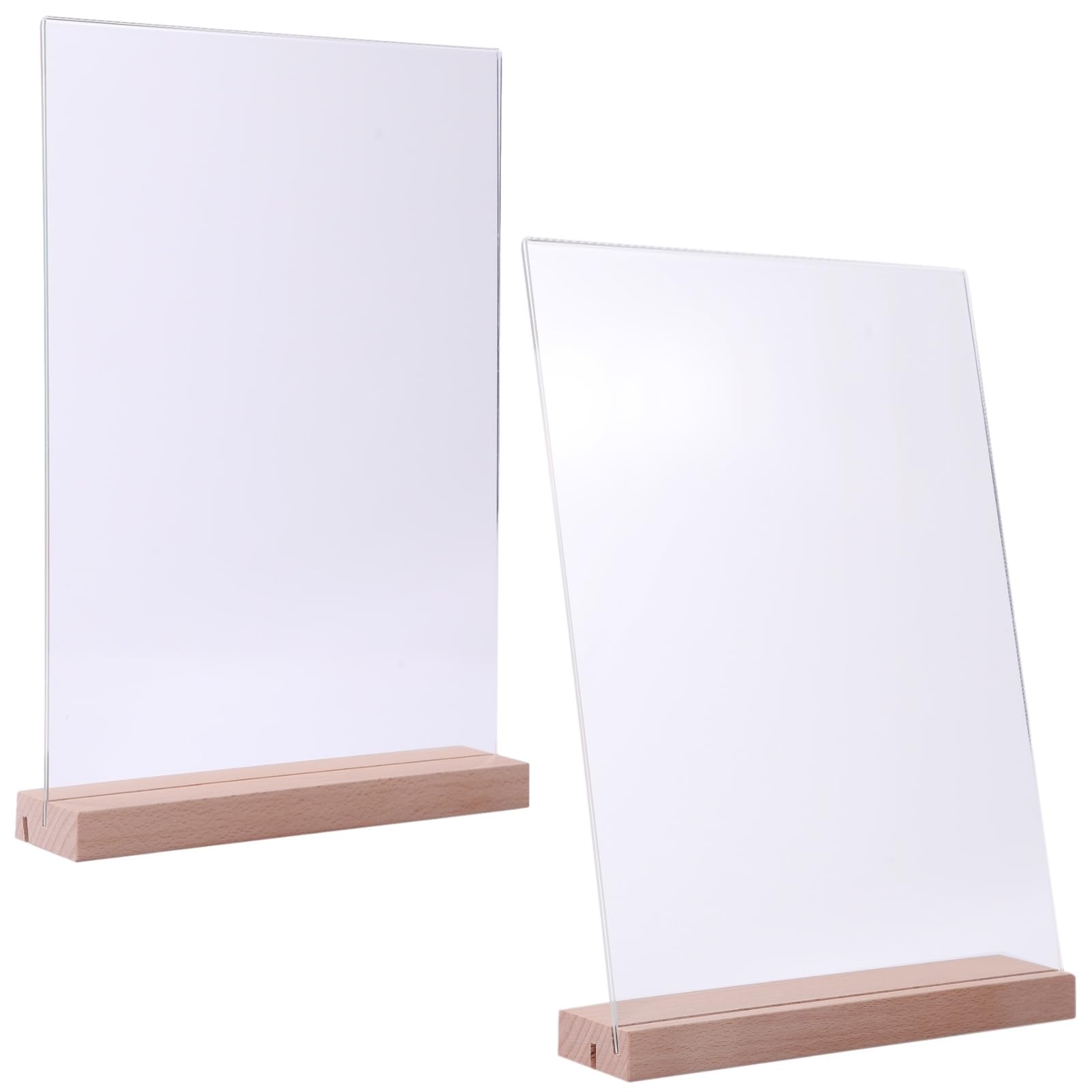 

Рубонари Акриловый держатель для табличек, Т-образный, L-образный, Двусторонний стенд для меню (Светло-коричневый, А4)