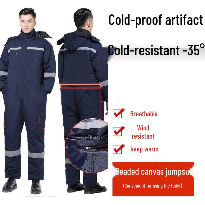 Thickened Winter Hat & Cold-Proof Workwear Jacket for Outdoor Ice Fishing