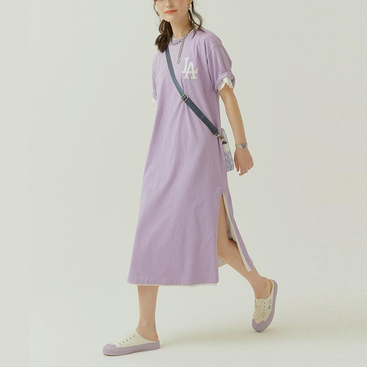 New MLB Short Sleeved Dress Women's Purple 31OP10131-07V