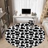 1pc Cowprint Chair Carpet for Office, Soft, Non Slip Polyester Mat, Office, Entryway, Living Room, Bedroom