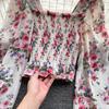 Women's 2026 Chiffon Puff Sleeve Lace Top