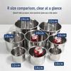 Bol de amestecat comercial DianRuiEn din oțel inoxidabil 304 de 22 cm
