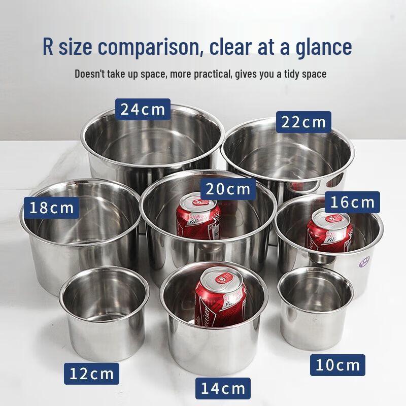 DianRuiEn 22cm 304 Stainless Steel Commercial Mixing Bowl