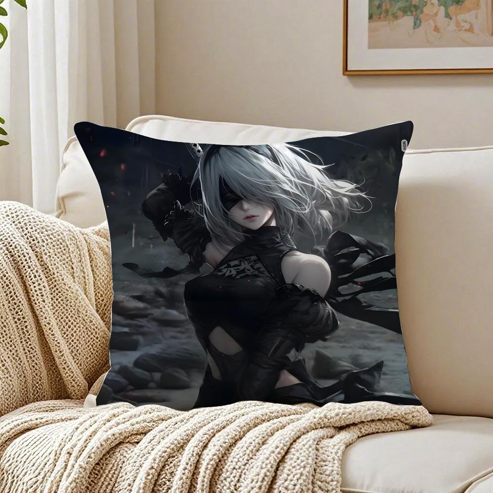 Game Philosophical NNieR AAutomata Cushion Cover Pillowcase Antidustmite Living Room Sofa Decor Cushion Room