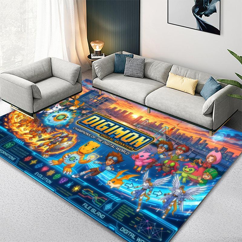 Anime Digmon Carpet Rug for Living Room Bedroom Home Sofa Decoration,Kids play Non-slip Floor Mat
