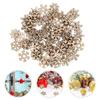 50pcs Christmas Snowflake Wooden Pieces Wooden Cutouts Craft Christmas Snowflake Ornament Christmas Decoration For DIY