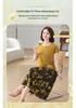 Summer 2025 Mom's Short-Sleeve T-shirt & Skirt Set for Middle-Aged Women