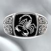 Scorpio Relief Men's Ring 925 Silver Poison Scorpion Commemorative Day Ring