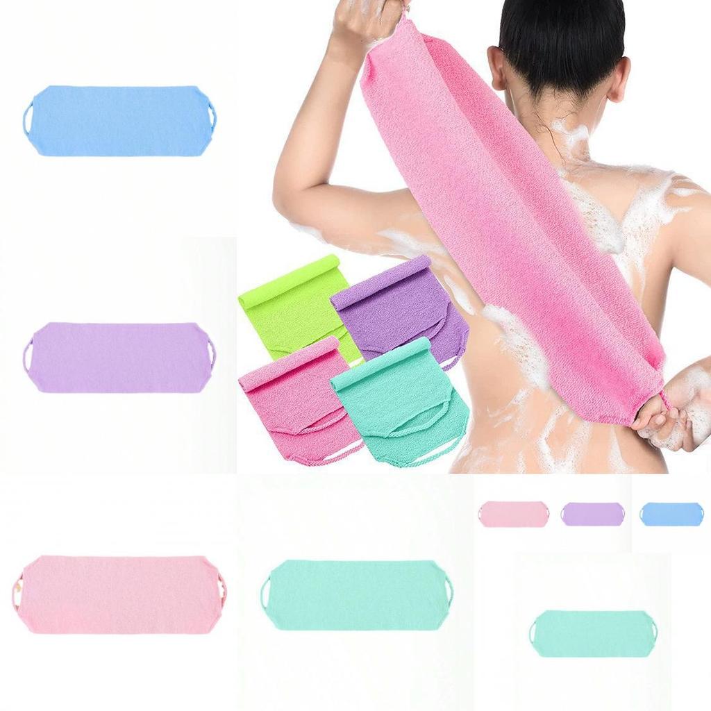 Multicolor Nylon Shower Towel With Stretchy Rope For Body Cleansing