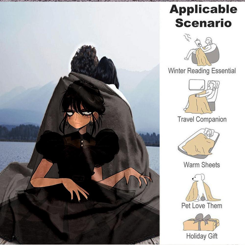 1pc Wednesday Blanket Soft All Season Throw with Vibrant Design, Perfect for Home, Travel, and Gifts, Ideal for Naps and Camping