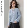 VICTORIA&VERA Women's Tie-Neck Hollow-Out Knit Sweater