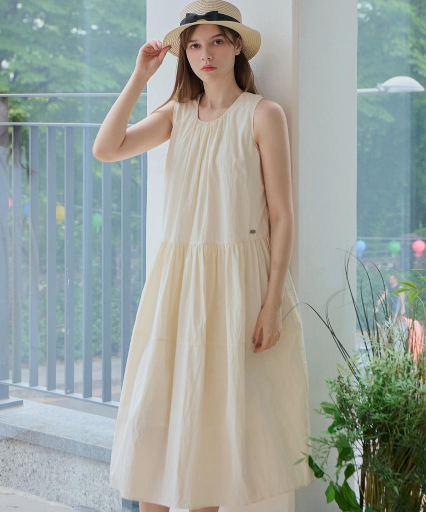 LUSIDA Mood Shirred Sleeveless Dress_2 Colors