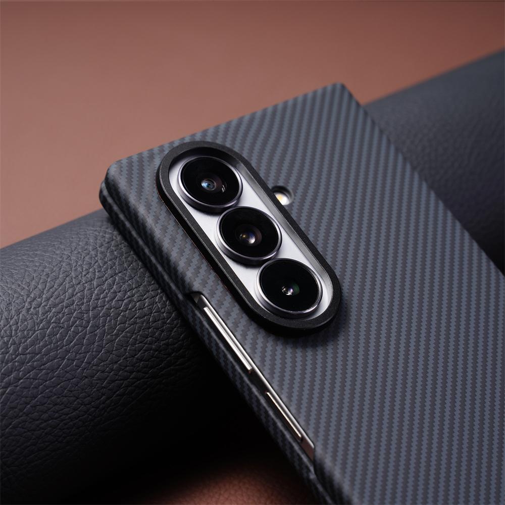 Per Samsung Galaxy Z Fold 7 Pellicola Protettiva in Vetro Temperato Custodia con Motivo in Fibra di Carbonio Per Copertura Magnetica Magsafe Z Fold 6 5 4 3