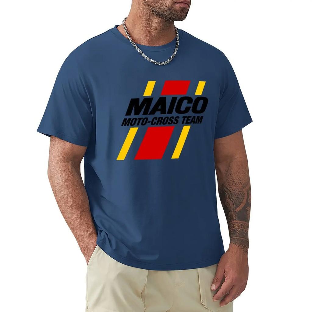 Maico Motocross Team Graphic W Red Yellow Stripes Tshirt Aesthetic Clothes Customizeds Blanks Unisexs Clothing Short Sleeve