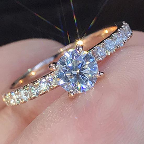 Lady Finger Ring Exquisite Shiny Rhinestone Classic Wedding Knuckle Ring for Bride