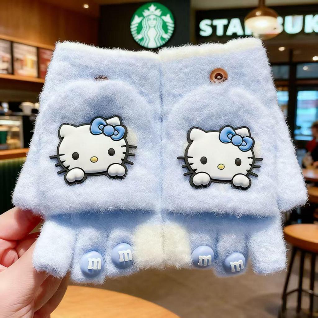 Hello Kitty Winddichte Winterhandschuhe für Jungen & Mädchen - Warmes Fünf-Finger-Design für Schulkinder