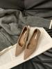 Fashion French black high heels Sharp pointed Women's single shoes New commuting fur shoes Outdoor comfortable ladies pumps 2025 Zapatos