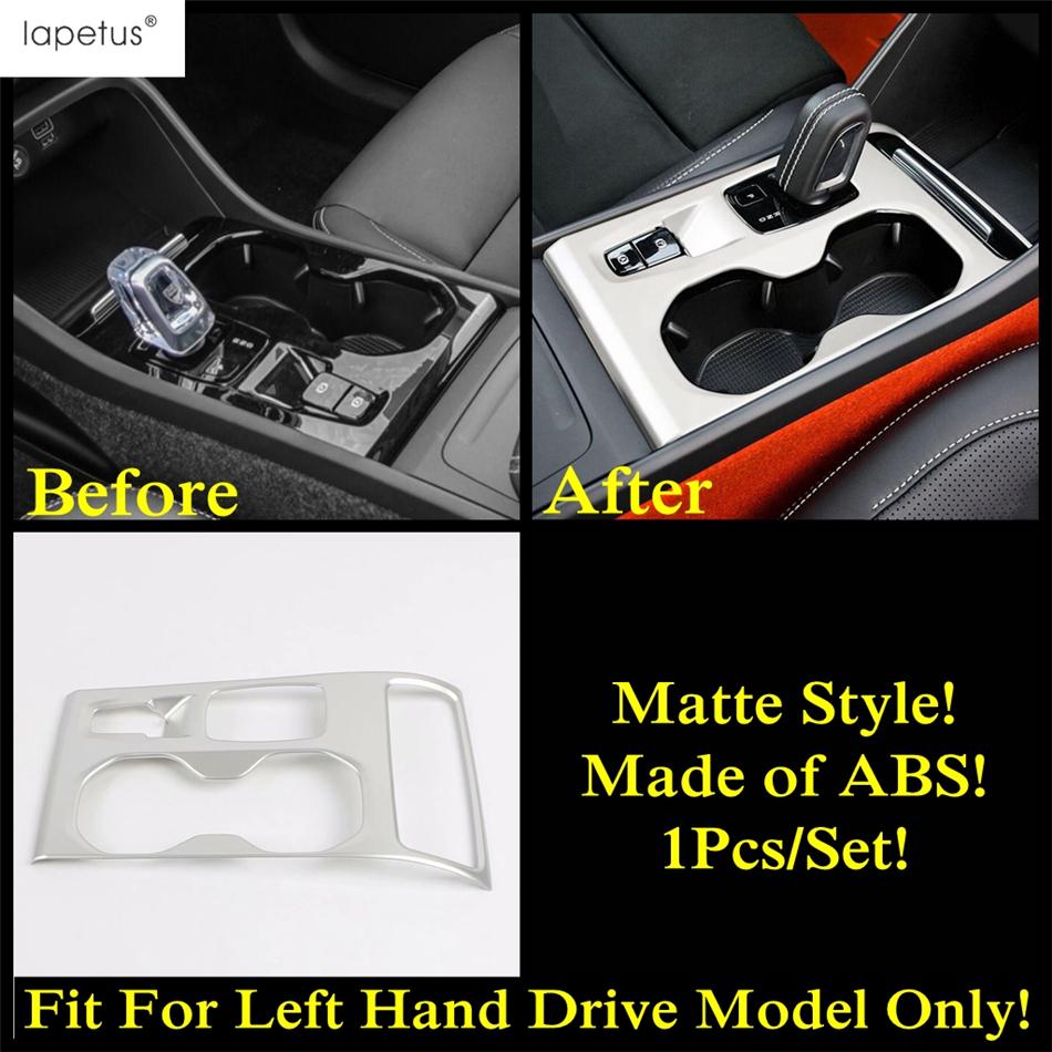 Car Central Control Gear Shift Water Cup Holder Frame Decoration Cover Trim Carbon Fiber Accessories For VOLVO XC40 2018 - 2025 Matte Style