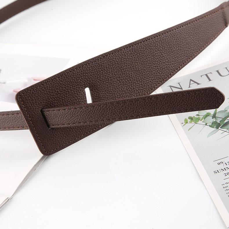 Coat Belt Women'S Wide Decorative Elastic With Sweater Waist Suit Outer Waist Seal Black