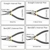 4pcs Circlip Plier Set 7'' Long Nose Plier Staight Bent Plier Inner Outer Staight Bent Plier Retaining Snap Ring Remover Tool