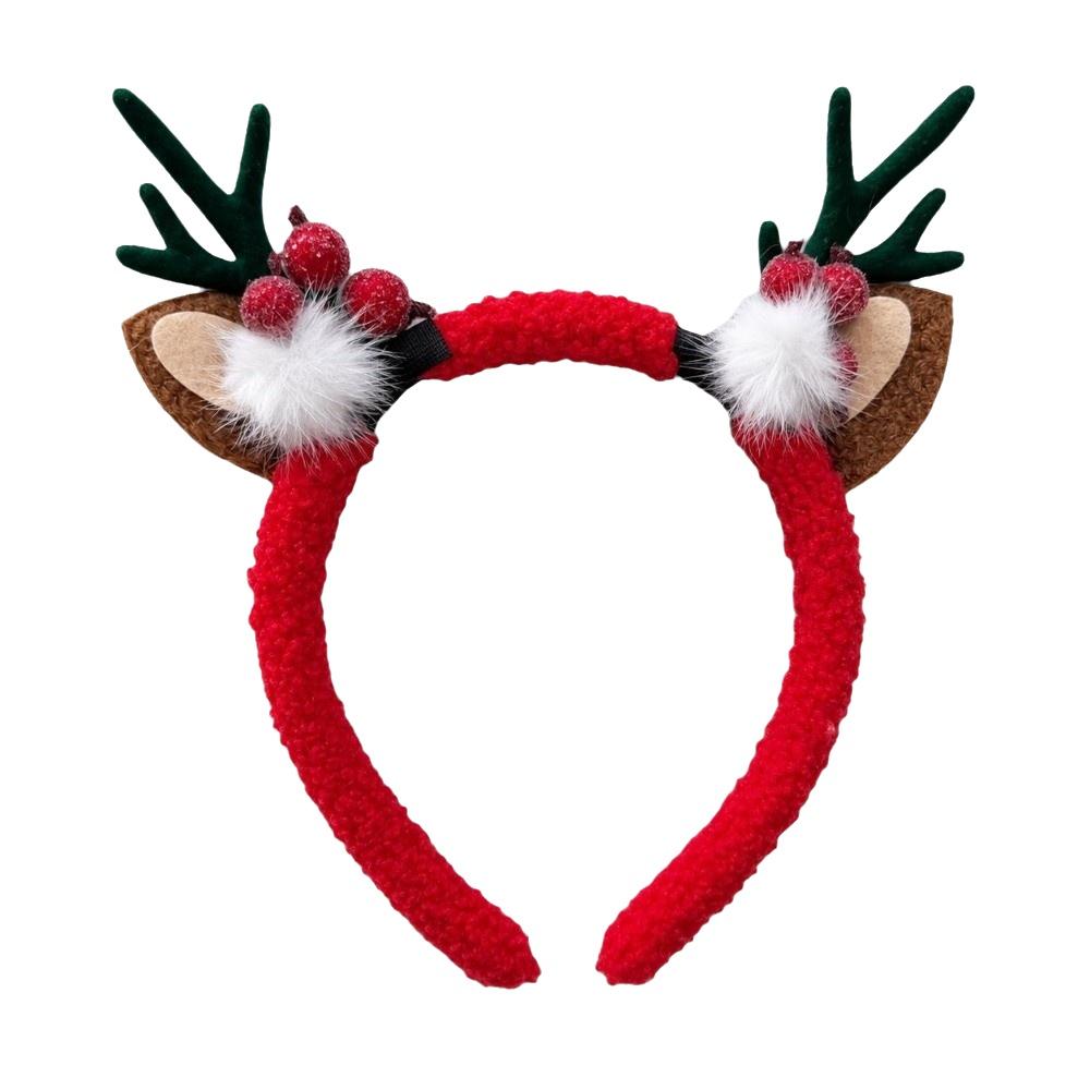 Snowflake Reindeer Antlers Headband Plush Xmas Headwear Atmosphere Christmas Headband New Year