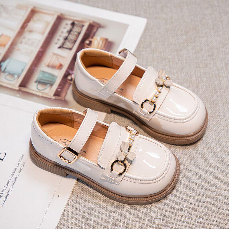 Girls' Black Patent Leather Princess Shoes - Spring/Summer 2025 British Style Performance Footwear