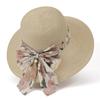 Beach Hat Women'S Summer Face Covering Uv Protection Small Floral Bow Sun Hat Seaside Vacation Big Brim Versatile Straw Hat