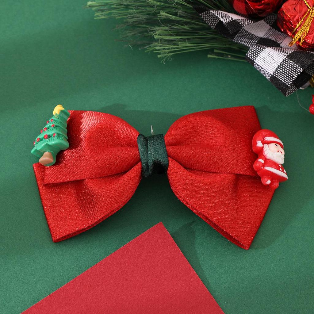 Children's Christmas Princess Red Bow Hair Clip