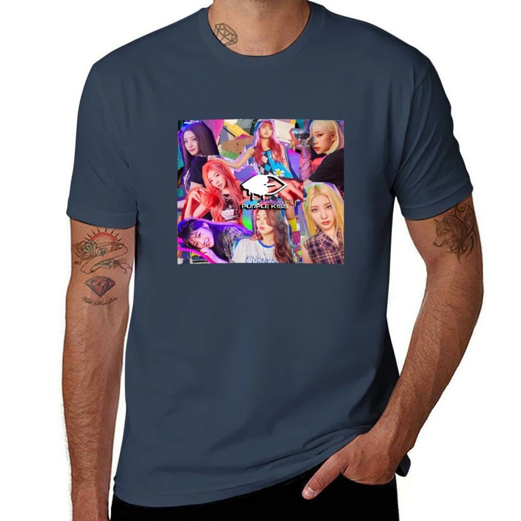 Purple Kiss Group Poster Tshirt Summer Sports Quick Dry Tshirt