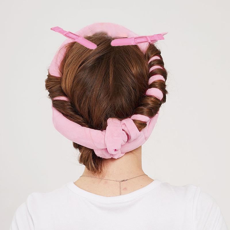 Long Hair Non Heat Curler, Portable Lazy Curler with Ultra Soft Fiber Non Heat Curler Set, 1 Set