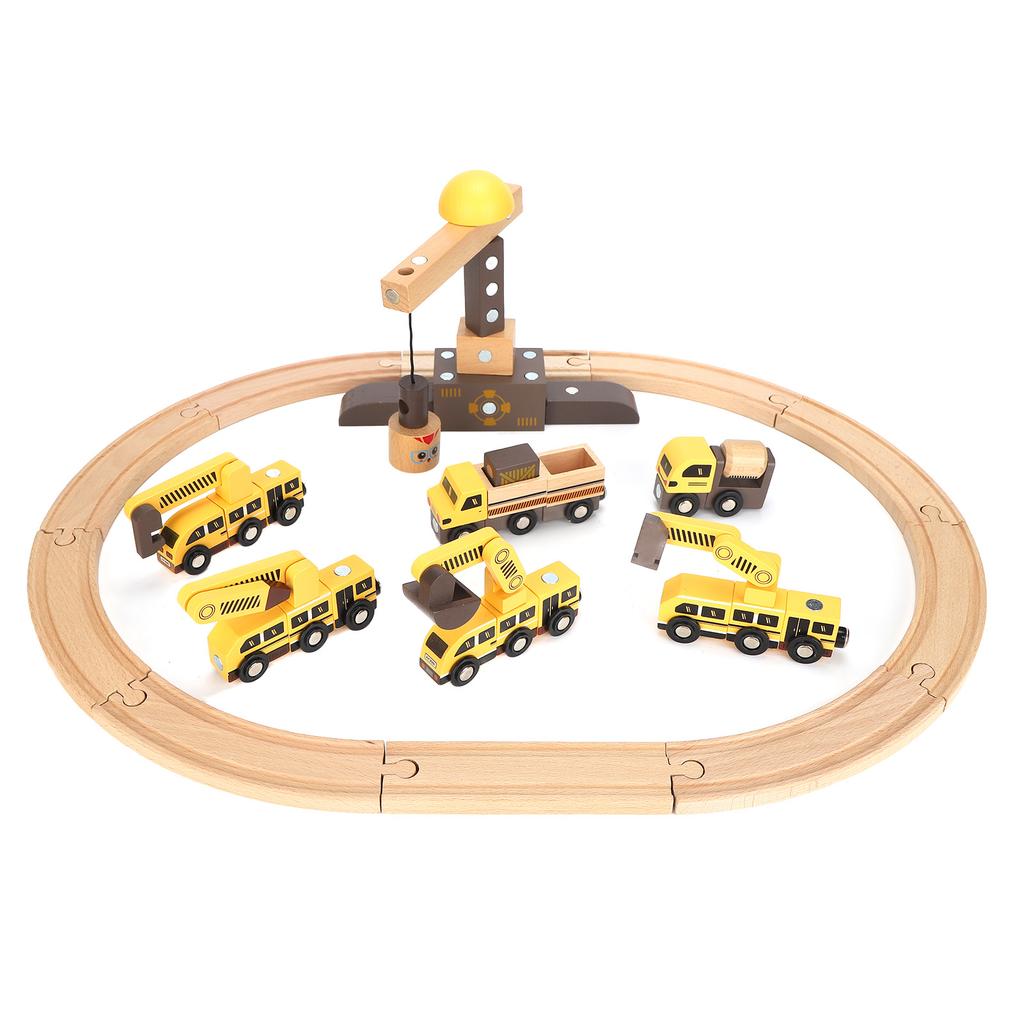 Magic Wooden Railway Vehicle Playset Educational Exercise Imagination Wooden Train Set