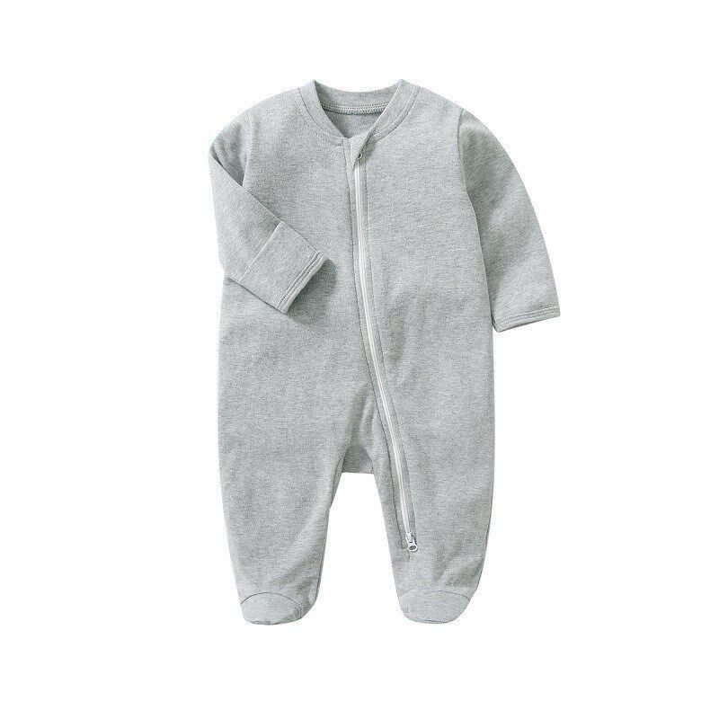 Category a Spring and Autumn Baby Romper with Double Zipper, Long-Sleeve Jumpsuit with Covered Hands and Feet