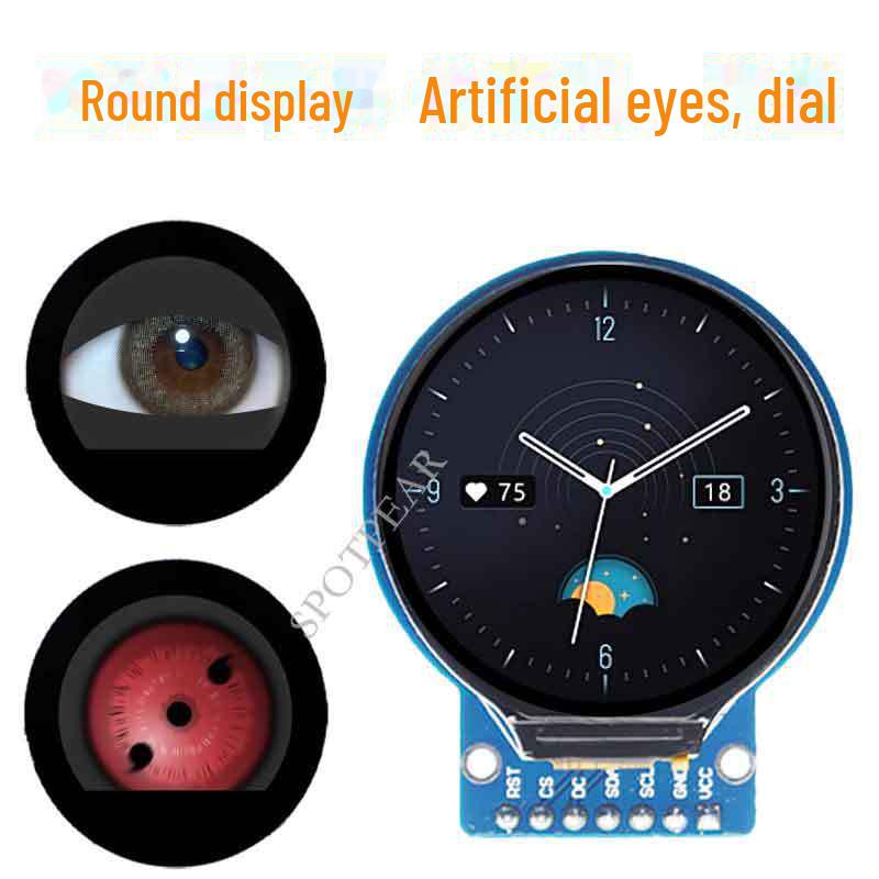 

0.96/1.28 Circular LCD Eye Display for Arduino, Raspberry Pi, PICO, STM32