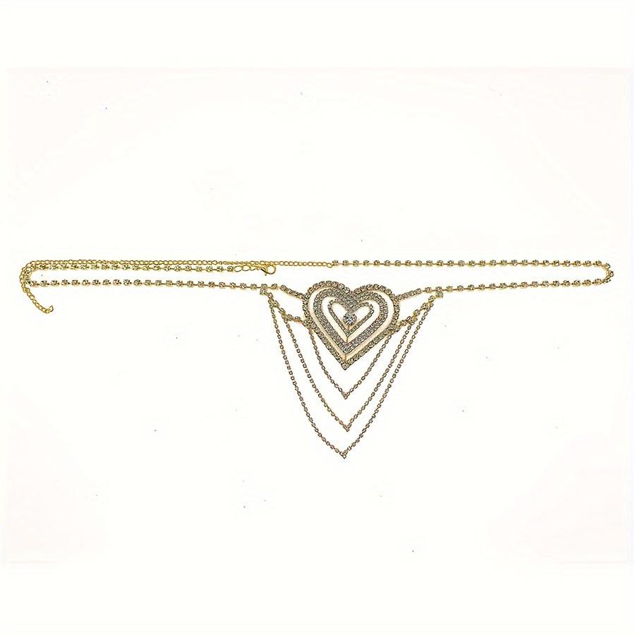 Catena Corpo Cuore Strass Lucidi Mutandine per Donne