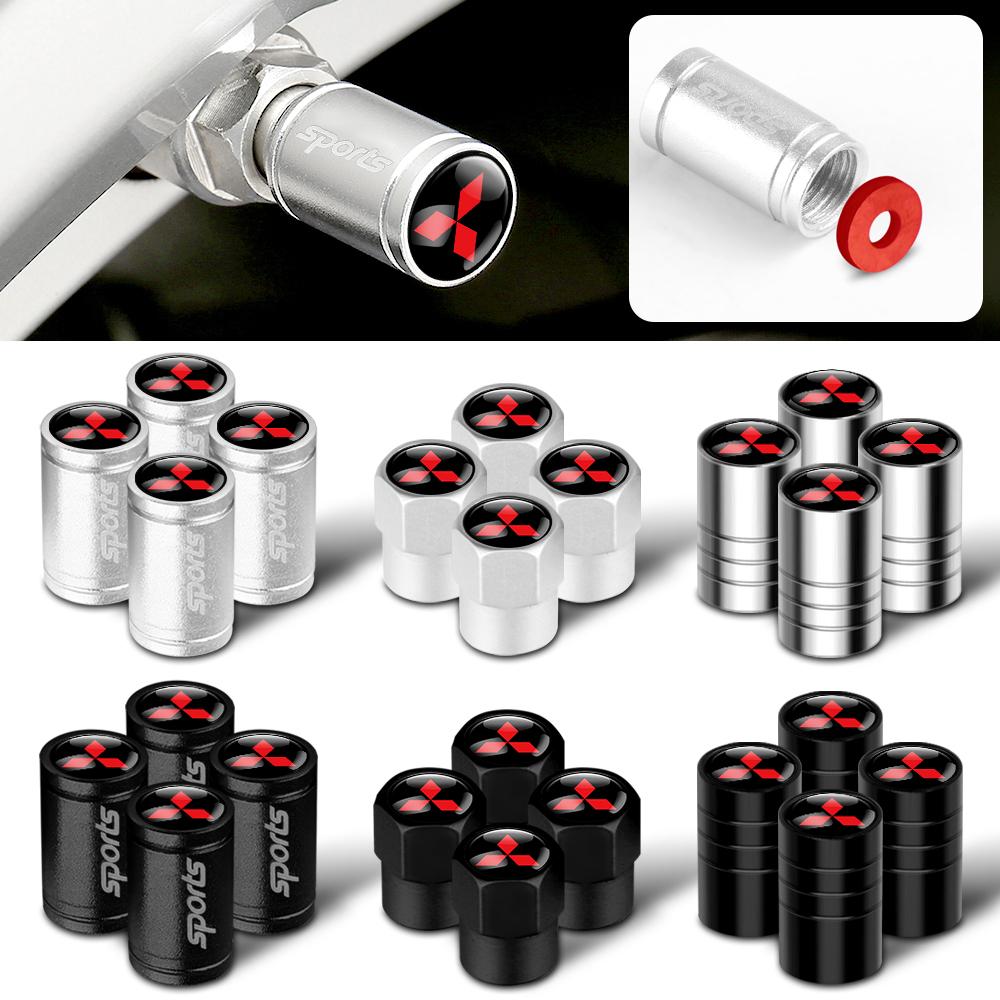4pcs Car Metal Wheel Tire Valve Cover Stem Caps Accessories For Mitsubishi Lancer 9 Asx 1200 Eclipse Pajero Outlander