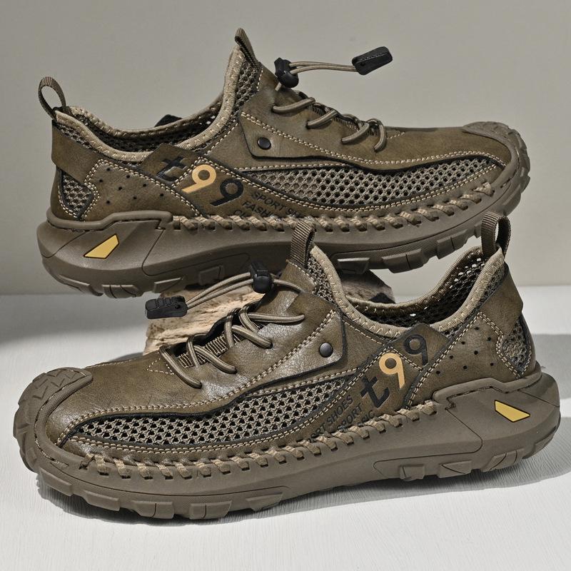 Handmade Men's 2026 New Summer Mesh Hollow Breathable Shoes