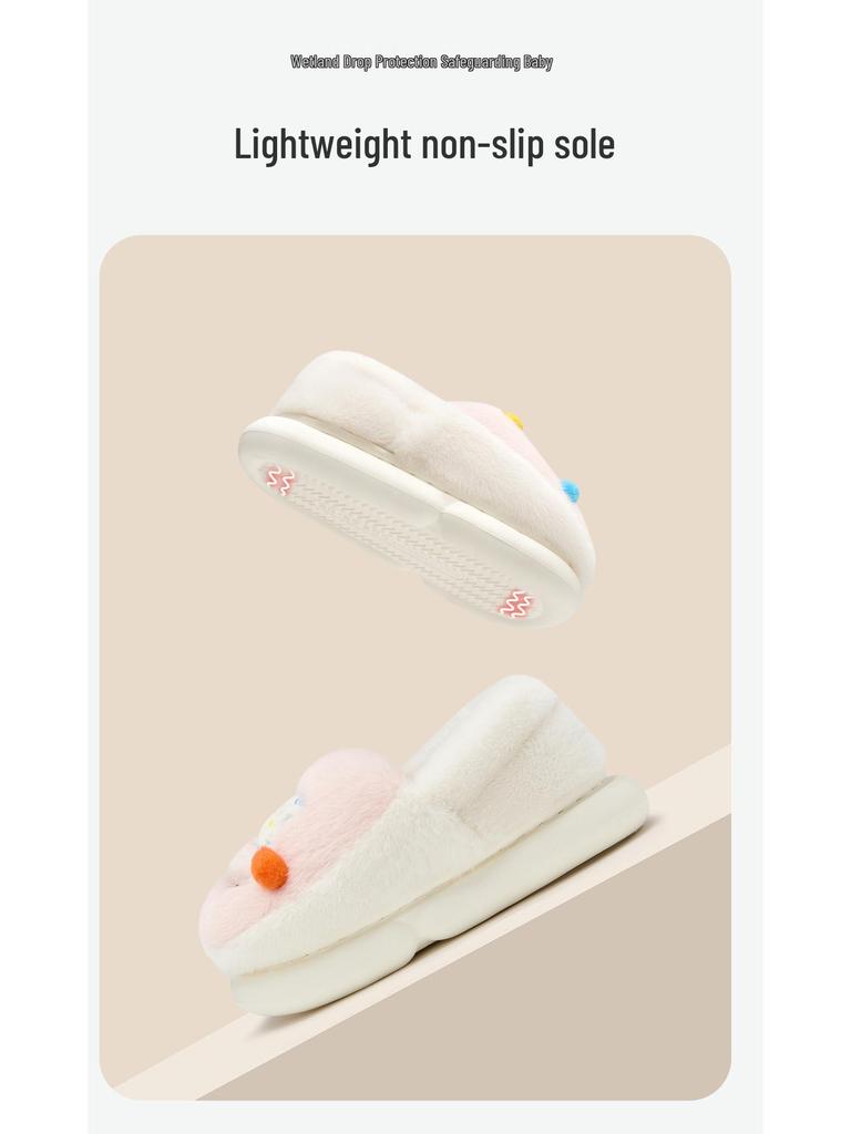 2025 Neue Warme Indoor Cartoon Flauschige Baumwoll Hausschuhe für Mittelgroße und Ältere Kinder, Jungen & Mädchen