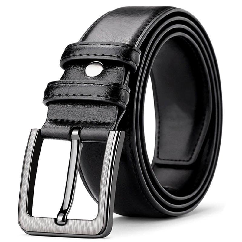 Classic Men Leather Belt With Vintage Style And Plant Motifs For Business Casual