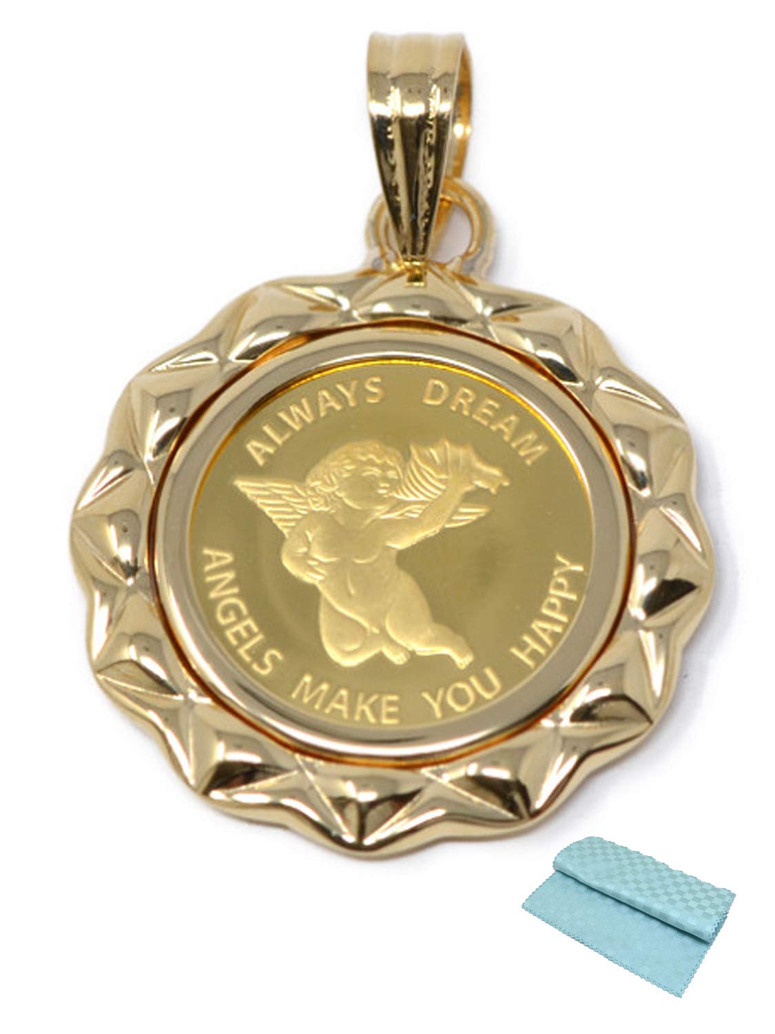 

Coin Angel Pendant Top Angel Coin 24K K24 Frame 18K Set with Polishing [Jewelry Kotobuki] 1/25oz (Gift Cloth)