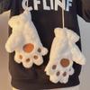 Guantes de Invierno Lindos de Dibujos Animados para Niña, con Felpa, Cortavientos, Cálidos, con Colgante para el Cuello de Oso/Huella de Gato