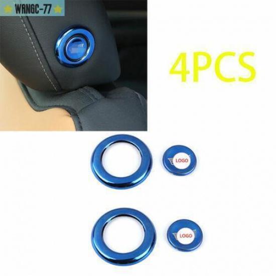 Steel Seat Headrest Button Ring Cover Trim Decor For Cadillac XT4 2018-