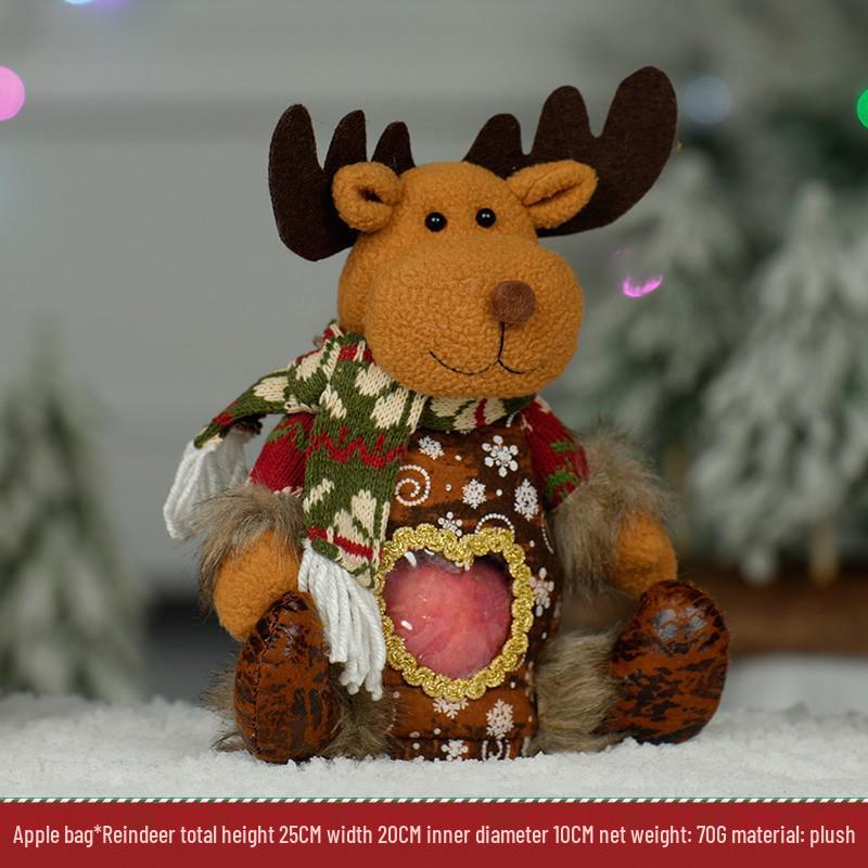Three-Dimensional Santa Claus Burlap Backpack Candy Bag - Large Christmas Gift Decoration