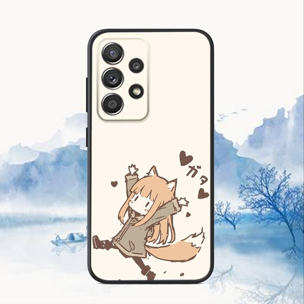 

Anime S-Spice and Wolf Phone Case For Samsung S25,S24,S21,S22,S23,S30,Ultra,S20,Plus,Fe,Lite,Note,10,9,5G Black Cover Samsung S21 s305G