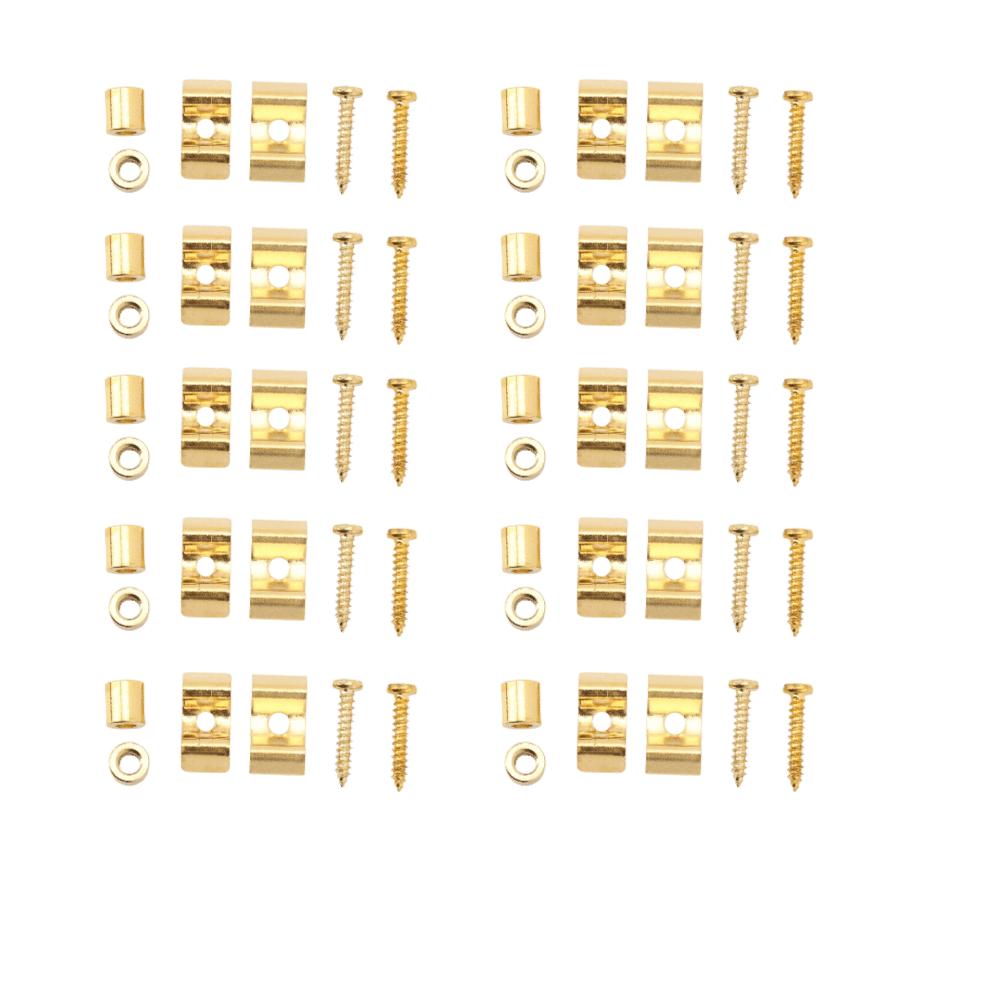10Sets Metal Material String Retainer Guide With Mounting Screws Guitar String Tree For Guitar