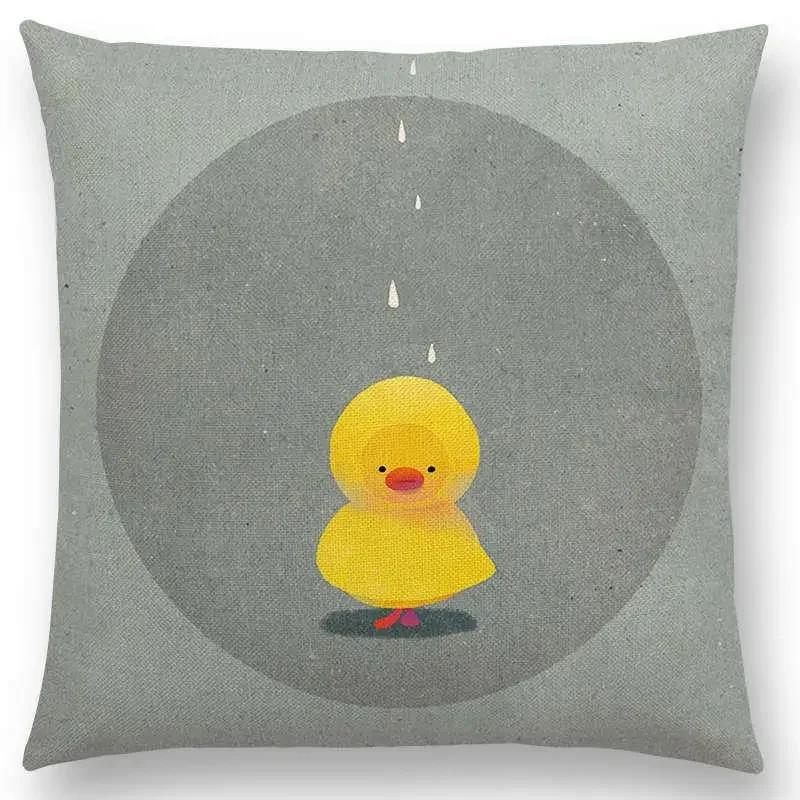 Neuer Eingang Bunt Traum Niedlich Cartoon Warm Erde Liebenswerte Tiere Leinen Kissenbezug Heimdekoration Auto Sofa Wurfkissenhülle